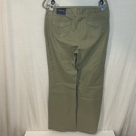 Lands End Heritage Chino Bootcut Pants Dusty Olive Women’s 10x31 NWT - Picture 3 of 10